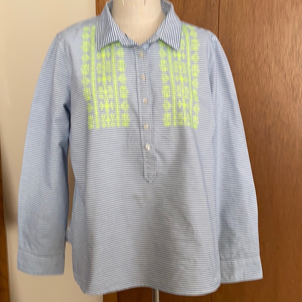 Blue & white long sleeve shirt.  By Stylus XL